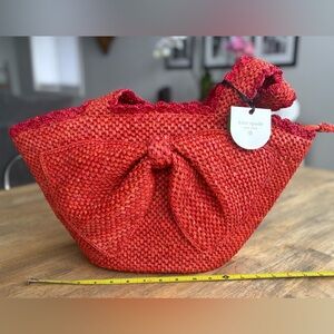 kate spade Red Woven Bow-Accent Tote target collaboration piece NWT